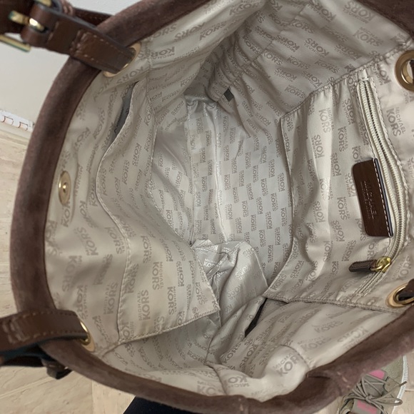 Michael Kors Chocolate Brown Suede Tote - Picture 6 of 8